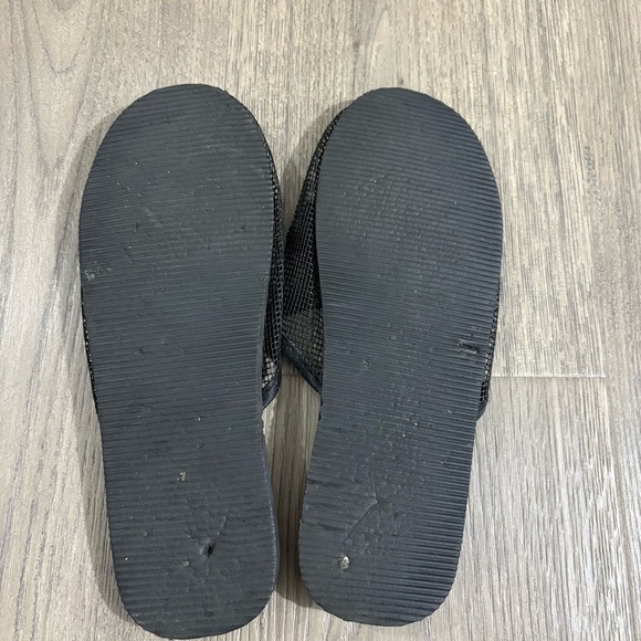 Black Women's Embellished Mesh Slide Sandals Sz 7 Spring Summer - Picture 6 of 6